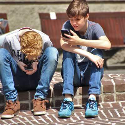 Teenagers on Their Phones