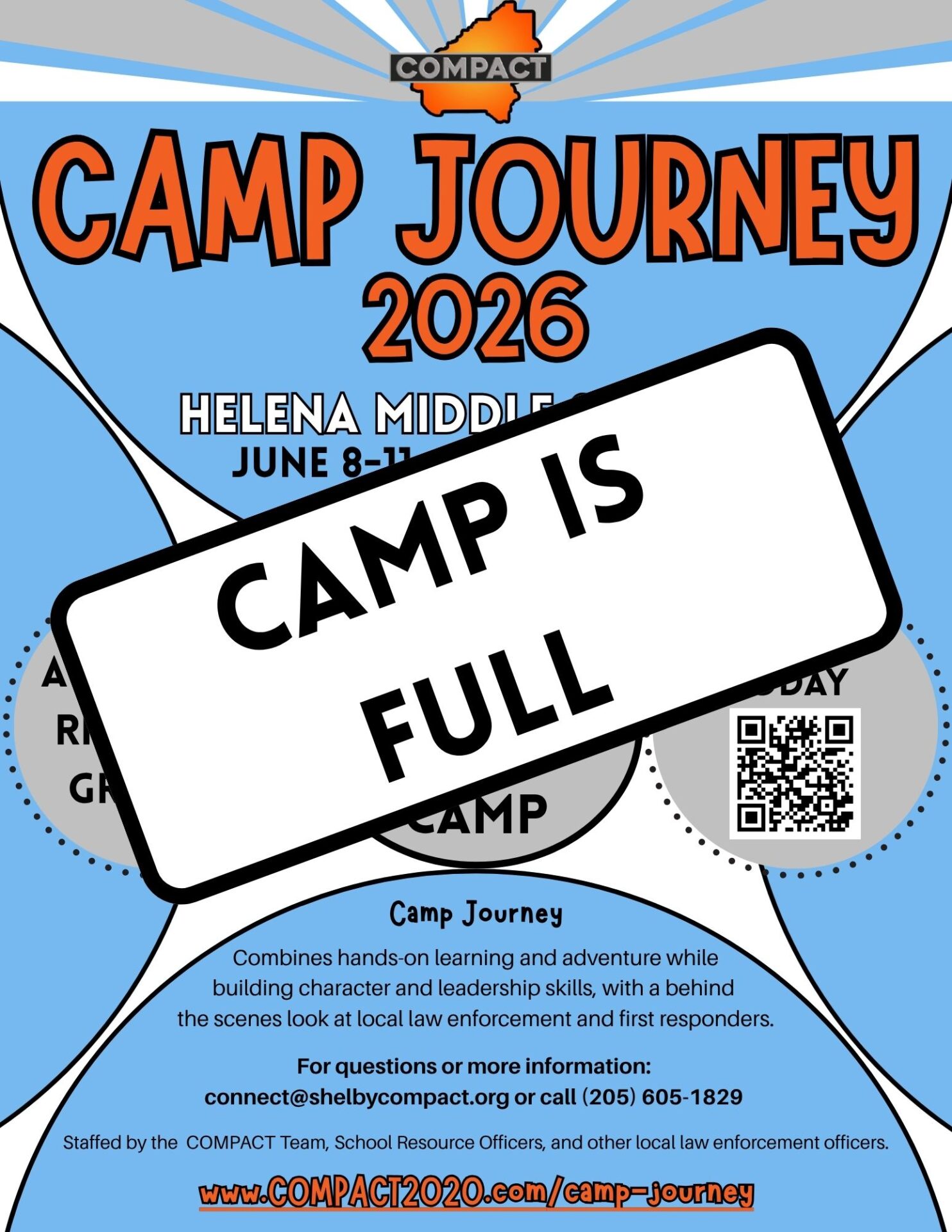 Camp Journey Helena Camp Is Full School Flyer